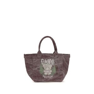 Ganni Bordeaux Cotton Shoulder Women's Bag